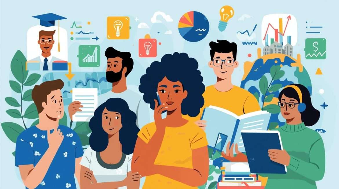 Diverse group exploring career opportunities.